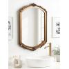 image:imageKate and Laurel Berkshire Vintage Arched Wall Mirror 24 x 36 Gold Antique Ornate Arch Capsule Mirror with Detailed Frame Accenting and Classic Finish