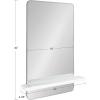 image:imageKate and Laurel Fossett Frameless Rectangle Wall Mirror 18 x 30 White Decorative Functional Mirror with Shelf for Storage and Display