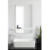 image:imageKate and Laurel Fossett Frameless Rectangle Wall Mirror 18 x 30 White Decorative Functional Mirror with Shelf for Storage and Display