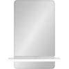 image:imageKate and Laurel Fossett Frameless Rectangle Wall Mirror 18 x 30 White Decorative Functional Mirror with Shelf for Storage and Display