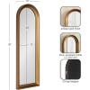 image:imageKate and Laurel Hatherleigh Modern Slim Arched Panel Wall Mirror 12 x 36 Gold Transitional Narrow Wooden Arch Mirror for Use as Versatile Bedroom or Entryway Wall Decor