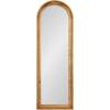 image:imageKate and Laurel Hatherleigh Modern Slim Arched Panel Wall Mirror 12 x 36 Rustic Brown Transitional Narrow Wooden Arch Mirror for Use as Versatile Bedroom or Entryway Wall Decor
