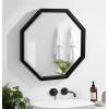 image:imageKate and Laurel Hogan Farmhouse Octagon Wood Wall Mirror 24 x 36 Rustic Brown Traditional Inspired Geometric Wall DecorBlack