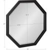 image:imageKate and Laurel Hogan Farmhouse Octagon Wood Wall Mirror 24 x 36 Rustic Brown Traditional Inspired Geometric Wall DecorBlack