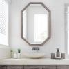 image:imageKate and Laurel Hogan Farmhouse Octagon Wood Wall Mirror 24 x 36 Rustic Brown Traditional Inspired Geometric Wall DecorGrey