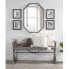 image:imageKate and Laurel Hogan Farmhouse Octagon Wood Wall Mirror 24 x 36 Rustic Brown Traditional Inspired Geometric Wall DecorGrey