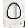 image:imageKate and Laurel McKinder Asymmetrical Wood Wall Mirror 24 x 28 Walnut Brown Decorative Irregular Geometric Mirror with Robust Wooden Frame and Distinct FinishBlack