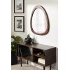image:imageKate and Laurel McKinder Asymmetrical Wood Wall Mirror 24 x 28 Walnut Brown Decorative Irregular Geometric Mirror with Robust Wooden Frame and Distinct FinishBrown