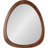 image:imageKate and Laurel McKinder Asymmetrical Wood Wall Mirror 24 x 28 Walnut Brown Decorative Irregular Geometric Mirror with Robust Wooden Frame and Distinct FinishBrown