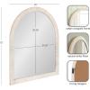 image:imageKate and Laurel Rahfy Boho Arch Rattan Wall Mirror 28 x 32 White Decorative Wooden Mirror with Authentic Rattan Frame for Bathroom Vanity Mirror