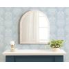 image:imageKate and Laurel Rahfy Boho Arch Rattan Wall Mirror 28 x 32 White Decorative Wooden Mirror with Authentic Rattan Frame for Bathroom Vanity Mirror