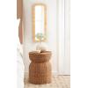 image:imageKate and Laurel Rahfy Boho Rectangle Rattan Wall Mirror 12 x 36 Natural Wood Decorative Rounded Rectangular Panel Mirror with Authentic Rattan Frame for Bedroom Mirror