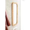image:imageKate and Laurel Rahfy Boho Rectangle Rattan Wall Mirror 12 x 36 Natural Wood Decorative Rounded Rectangular Panel Mirror with Authentic Rattan Frame for Bedroom Mirror