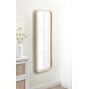 image:imageKate and Laurel Rahfy Boho Rectangle Rattan Wall Mirror 18 x 48 White Decorative Rounded Rectangular FullLength Mirror with Authentic Rattan Frame for Bedroom Floor Mirror
