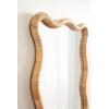 image:imageKate and Laurel Rahfy Boho Scalloped Rectangle Rattan Wall Mirror 22 x 48 Natural Wood Decorative Rectangular Wavy Mirror with Authentic Rattan Frame for Bedroom Mirror Decor