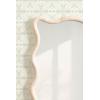 image:imageKate and Laurel Rahfy Boho Scalloped Rectangle Rattan Wall Mirror 24 x 36 White Decorative Rectangular Wavy Mirror with Authentic Rattan Frame for Bathroom Mirror Decor