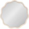 image:imageKate and Laurel Rahfy Boho Scalloped Round Rattan Mirror 32 Inch Diameter White Decorative Round Wavy Mirror with Authentic Rattan Frame for Boho Wall Decor