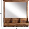image:imageKate and Laurel Stallard Decorative Rustic Wood Home Organizer with MirrorRustic Brown