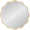 image:imageKate and Laurel Talma Boho Round Scalloped Wall Mirror 30 Inch Diameter Natural Wood Modern Circle Mirror with Solid Poplar Wood Frame and Rounded Frame Profile