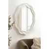 image:imageKate and Laurel Wavern Transitional Round Wavy Wooden Wall Mirror 29 Inch Diameter White Modern Scalloped Circle Bathroom Mirror for Over Sink with Unique Frame for Wavy Wall Decor Accent