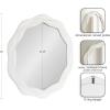 image:imageKate and Laurel Wavern Transitional Round Wavy Wooden Wall Mirror 29 Inch Diameter White Modern Scalloped Circle Bathroom Mirror for Over Sink with Unique Frame for Wavy Wall Decor Accent
