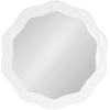 image:imageKate and Laurel Wavern Transitional Round Wavy Wooden Wall Mirror 29 Inch Diameter White Modern Scalloped Circle Bathroom Mirror for Over Sink with Unique Frame for Wavy Wall Decor Accent