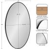 image:imageKate and Laurel Zayda Oval Framed Wall Mirror 24 x 36 Silver Metal Minimalist Oval Mirror with Smooth CurvesBlack