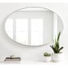 image:imageKate and Laurel Zayda Oval Framed Wall Mirror 24 x 36 Silver Metal Minimalist Oval Mirror with Smooth CurvesSilver