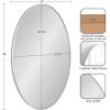 image:imageKate and Laurel Zayda Oval Framed Wall Mirror 24 x 36 Silver Metal Minimalist Oval Mirror with Smooth CurvesSilver