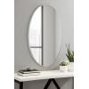 image:imageKate and Laurel Zayda Oval Framed Wall Mirror 24 x 36 Silver Metal Minimalist Oval Mirror with Smooth CurvesSilver