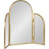 image:imageKate and Laurel Amoli TriFold Arched Mirror 28 x 28 Gold ThreePiece Joined Arch Folding Mirror for Tabletop Makeup Mirror Station or Bathroom Vanity Setup