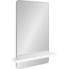 image:imageKate and Laurel Fossett Frameless Rectangle Wall Mirror 18 x 30 White Decorative Functional Mirror with Shelf for Storage and Display