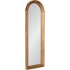 image:imageKate and Laurel Hatherleigh Modern Slim Arched Panel Wall Mirror 12 x 36 Rustic Brown Transitional Narrow Wooden Arch Mirror for Use as Versatile Bedroom or Entryway Wall Decor
