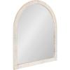 image:imageKate and Laurel Rahfy Boho Arch Rattan Wall Mirror 28 x 32 White Decorative Wooden Mirror with Authentic Rattan Frame for Bathroom Vanity Mirror