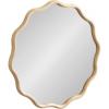 image:imageKate and Laurel Talma Boho Round Scalloped Wall Mirror 30 Inch Diameter Natural Wood Modern Circle Mirror with Solid Poplar Wood Frame and Rounded Frame Profile