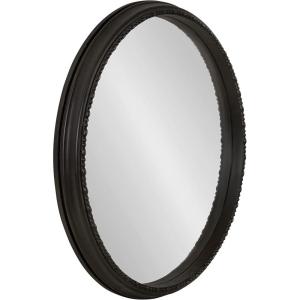 image:imageKate and Laurel Astele Modern Wall Mirror 24 Inch Diameter Black FarmhouseInspired Dimensional Wall Decor Accent Piece with Round Frame and Beaded Detailing