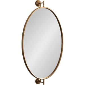 image:imageKate and Laurel Darbridge Traditional Oval Pivot Wall Mirror 24 x 41 Antique Gold Vintage Adjustable Bathroom Mirror for Over Sink with Horizontal or Vertical Mounting