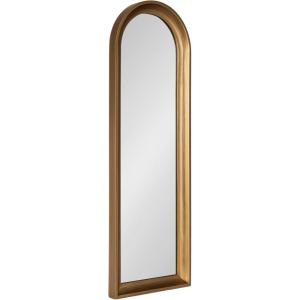 image:imageKate and Laurel Hatherleigh Modern Slim Arched Panel Wall Mirror 12 x 36 Gold Transitional Narrow Wooden Arch Mirror for Use as Versatile Bedroom or Entryway Wall Decor