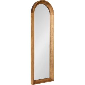 image:imageKate and Laurel Hatherleigh Modern Slim Arched Panel Wall Mirror 12 x 36 Rustic Brown Transitional Narrow Wooden Arch Mirror for Use as Versatile Bedroom or Entryway Wall Decor