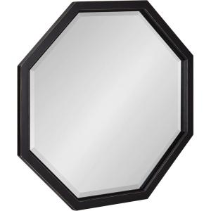 image:imageKate and Laurel Hogan Farmhouse Octagon Wood Wall Mirror 24 x 36 Rustic Brown Traditional Inspired Geometric Wall DecorBlack