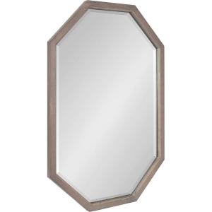 image:imageKate and Laurel Hogan Farmhouse Octagon Wood Wall Mirror 24 x 36 Rustic Brown Traditional Inspired Geometric Wall DecorGrey