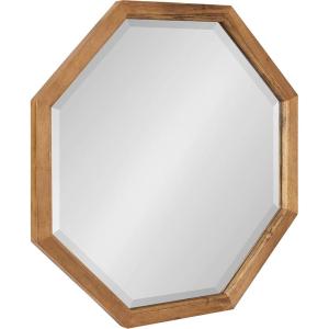 image:imageKate and Laurel Hogan Farmhouse Octagon Wood Wall Mirror 24 x 36 Rustic Brown Traditional Inspired Geometric Wall DecorRustic Brown