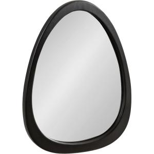 image:imageKate and Laurel McKinder Asymmetrical Wood Wall Mirror 24 x 28 Walnut Brown Decorative Irregular Geometric Mirror with Robust Wooden Frame and Distinct FinishBlack