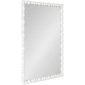 image:imageKate and Laurel Prindle Turned Wood Beaded Rectangle Mirror 23 x 34 White Vintage Rectangular Wall Mirror for Use as Fireplace Mantel Mirror Bathroom Mirror for Over Sink