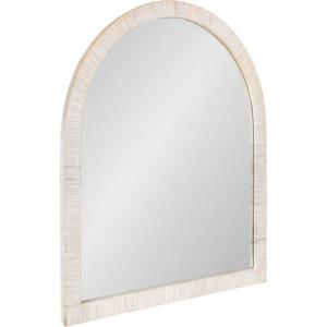 image:imageKate and Laurel Rahfy Boho Arch Rattan Wall Mirror 28 x 32 White Decorative Wooden Mirror with Authentic Rattan Frame for Bathroom Vanity Mirror