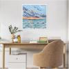 image:imageKate and Laurel Anna Maria Island Florida Framed Canvas Wall Art by Emily Kenney 22 x 22 Sylvie White Coastal Beach Landscapes Art for Wall Decor Living Room Bedroom