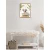 image:imageKate and Laurel Baby Elephant 3 in Palms Bathtub Framed Canvas Wall Art by Amy Peterson 18 x 24 Sylvie Natural Whimsical Animals Bathroom Tropical Art for Wall Decor Living Room Bedroom