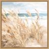 image:imageKate and Laurel Beige Beach Grass Near Traquil Beach Framed Canvas Wall Art by The Creative Bunch Studio 22 x 22 Sylvie Natural Coastal Beach Nature Art for Wall Decor Living Room Bedroom