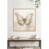 image:imageKate and Laurel Butterfly Neutral 2 Framed Canvas Wall Art by The Creative Bunch Studio 30 x 30 Sylvie Bright Gold Modern Abstract Animals Art for Wall Decor Living Room Bedroom