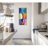 image:imageKate and Laurel Framed Canvas Wall Art Print Abstract 02 Panel 2 by Rachel Lee 18 x 40 Sylvie Natural Frame Modern Contemporary Abstract Art for Wall DecorSylvie Natural